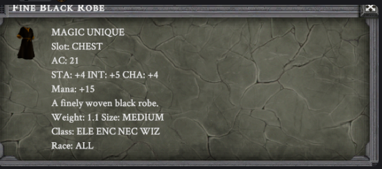 FINE BLACK ROBE item card